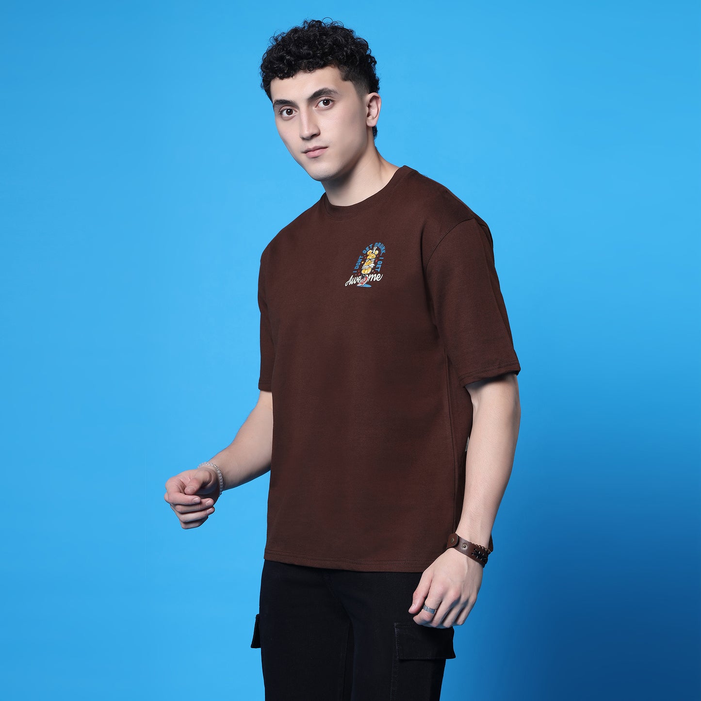 Brown Oversized Graphic T-Shirt | YAIL