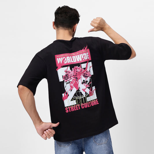 Worldwide Freedom Tee | Black Oversized Streetwear