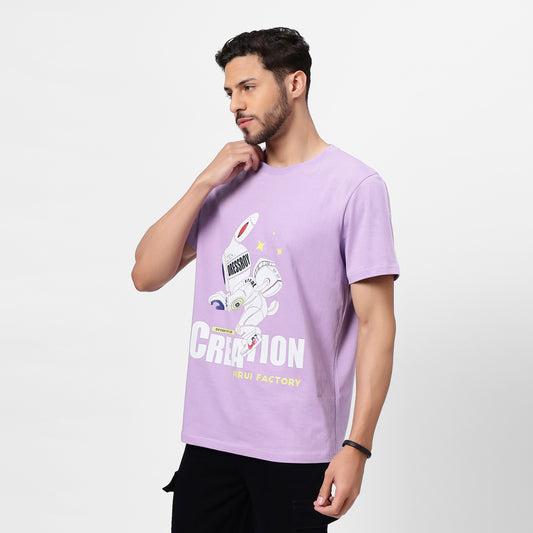 YAIL Creation Graphic Tee - Lavender - 180 GSM