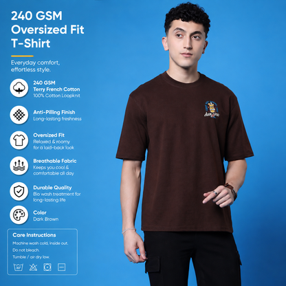 Brown Oversized Graphic T-Shirt | YAIL