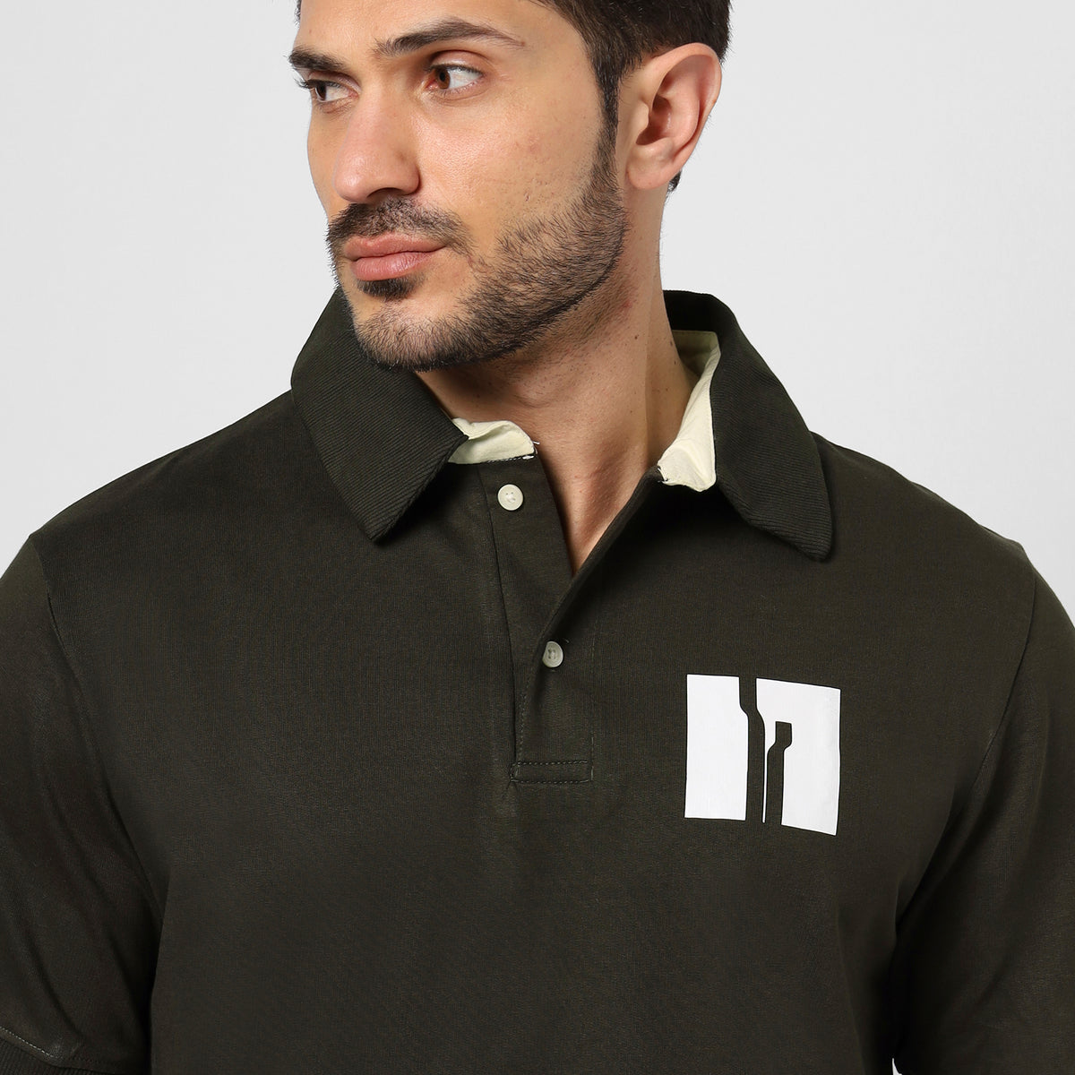 Men’s Dark Olive 240 GSM French Terry Polo T-Shirt