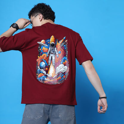 YAIL Space Odyssey Oversized T-Shirt – Maroon | 240 GSM