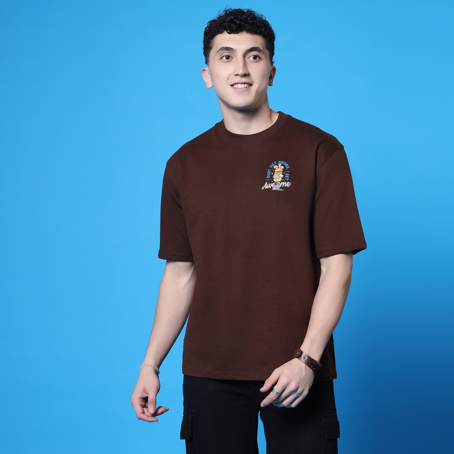 Brown Oversized Graphic T-Shirt | YAIL