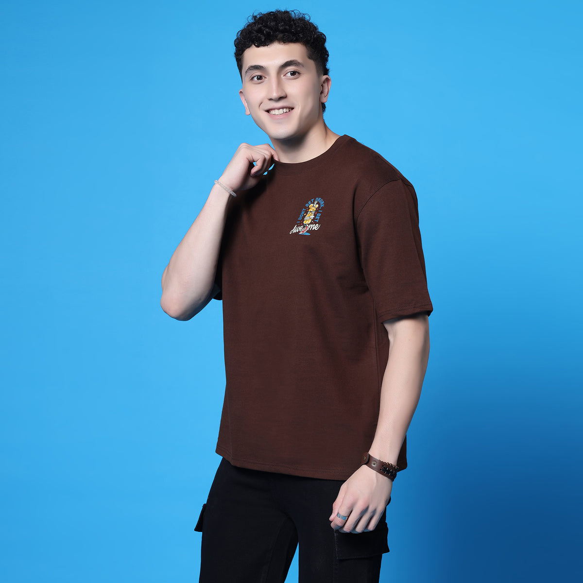 Brown Oversized Graphic T-Shirt | YAIL