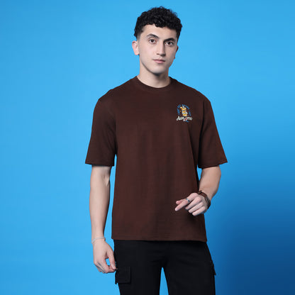 Brown Oversized Graphic T-Shirt | YAIL