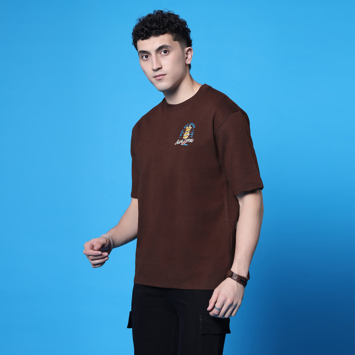 Brown Oversized Graphic T-Shirt | YAIL