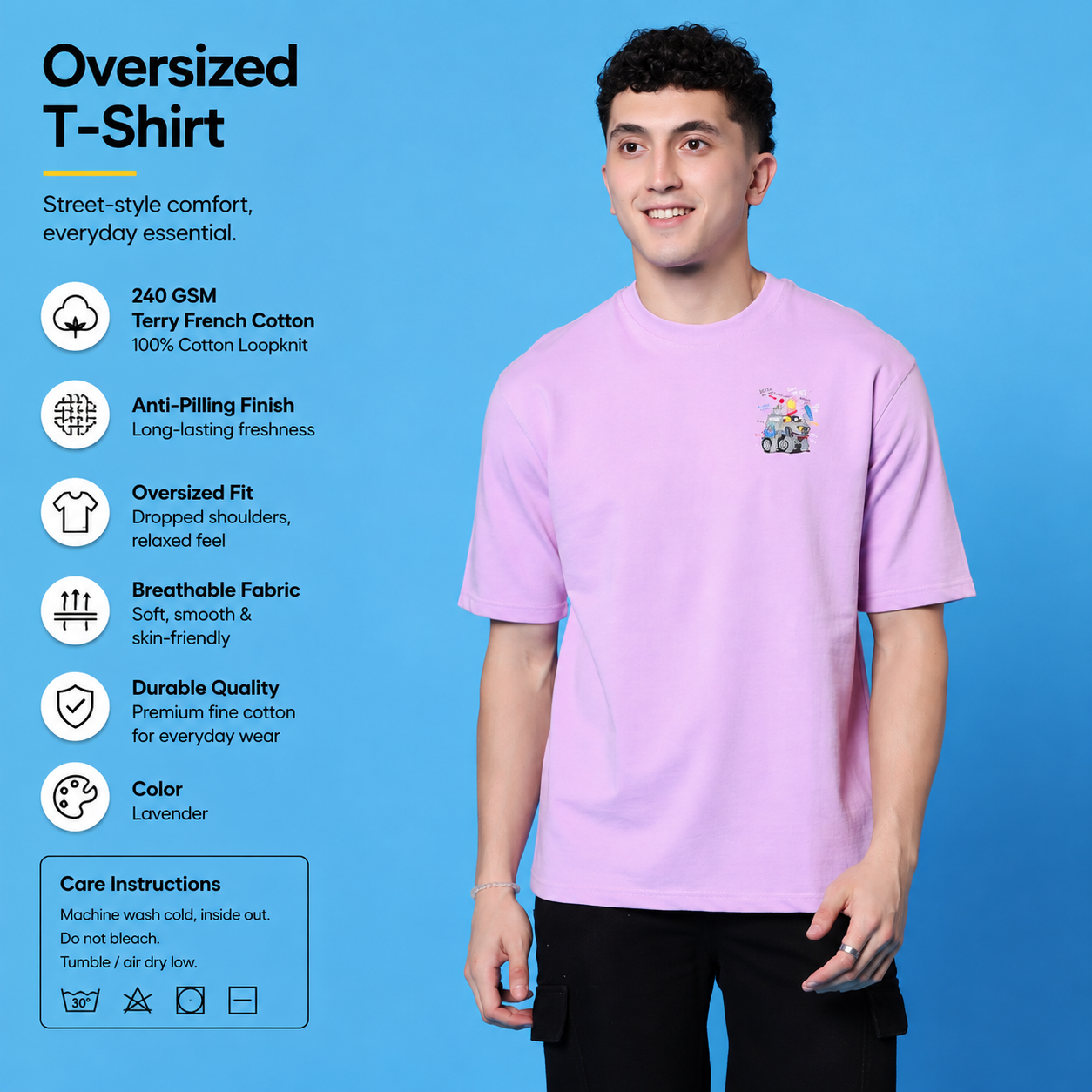 YAIL™ Lilac Skate Monster Oversized T-Shirt
