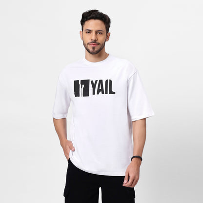 Premium White Oversized T-Shirt for Men | 240 GSM Terry Cotton | YAIL Clothing