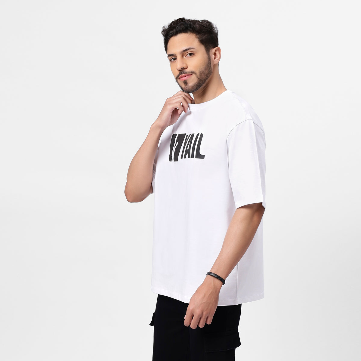 Premium White Oversized T-Shirt for Men | 240 GSM Terry Cotton | YAIL Clothing