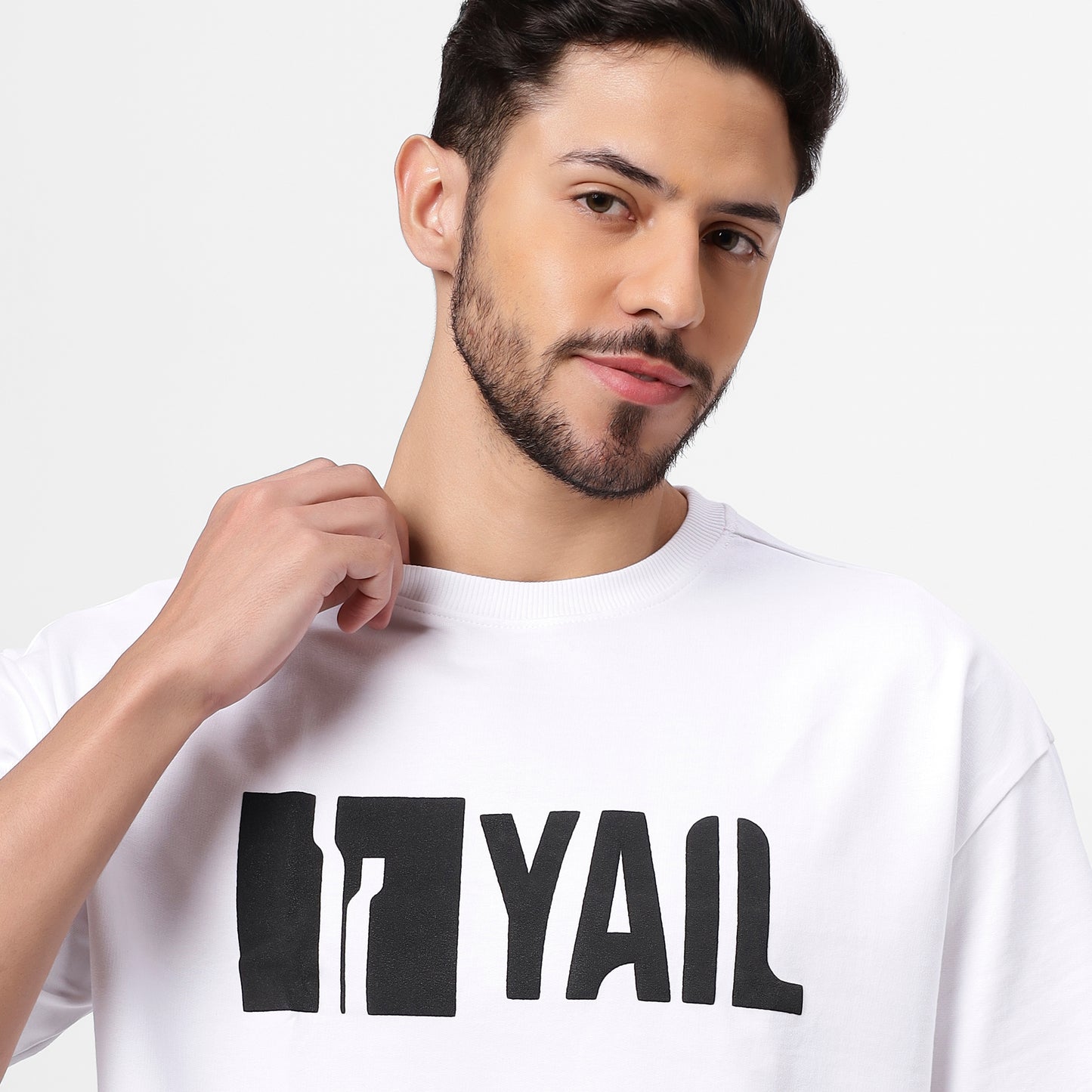 Premium White Oversized T-Shirt for Men | 240 GSM Terry Cotton | YAIL Clothing