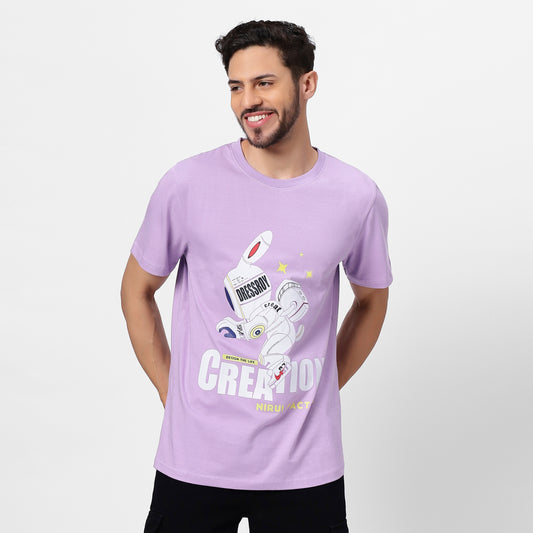 YAIL Creation Graphic Tee - Lavender - 180 GSM