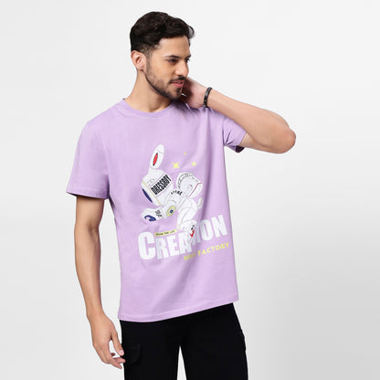 YAIL Creation Graphic Tee - Lavender - 180 GSM